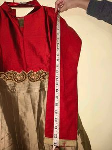 Red And Beige Gown
