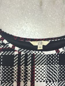 Checked Top with Flared Sleeves