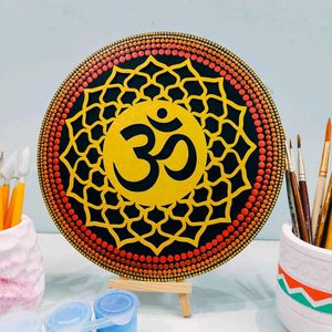 Hand-Painted OM Mandala Dot Art