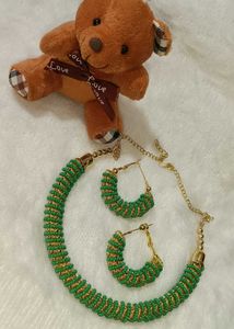 Green &amp; Gold Jewelry Set
