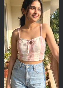 Striped Tie-Front Cami Top