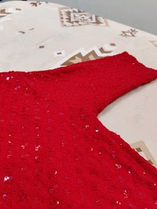 Red Chikankari Kurthi