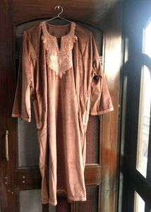 Velvet Kashmiri Phiran with Tilla work