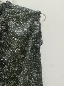Mehendi Green Top With White Dots