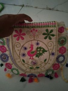 Handwork Embroidery Pattern Stone Work Handbag