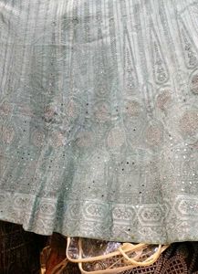 Bridal Powder Blue Colour Lehenga With Heavy Work