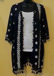 Boho Embroidered Kimono/ Cover Up