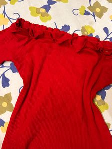 Red Off-Shoulder Top