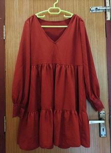 Red Tiered Mini Dress