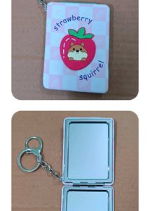 New Cute Strawberry Squirrel Keychain