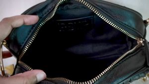 RSVP Black Pleated Crossbody Bag