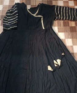 Black Anarkali Kurta Set Without Chunni