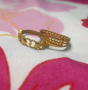 Vintage Gold Tone Rings - Set of 2