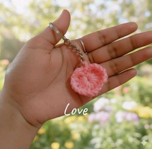 Crochet Heart Keychain Set