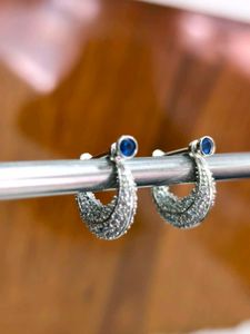 925 Silver Sterling Blue Stone Bali