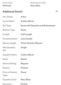 Elegant Blue Printed Kurta Set