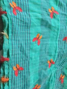 Striped Green Saree