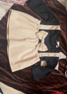 Stylish Two-Tone Mini Dress