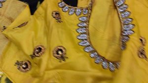 Elegant Yellow &amp; Black Saree