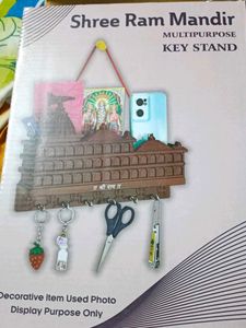 Shree Ram Mandir Multipurpose Key Stand And Holder