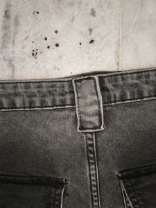 Gray Wide Leg Cargo Jeans