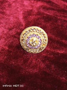 Golden Ring With Pink Diamond