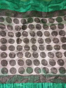 Elegant Green Polka Dot Saree