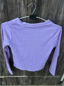 Cute Purple Long Sleeve Top