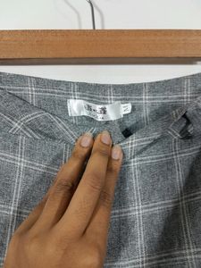 Plaid High Rise Women Trousers