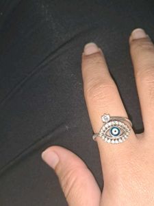 Sterling 925  Silver  Evil Eye Adjustable Ring