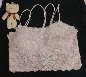 Padded White Lace Bralette Top