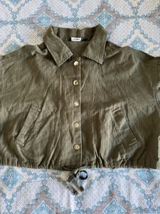 Olive Green Drawstring Jacket