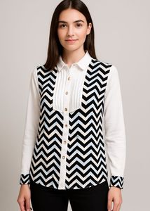 Chevron Print Button-Down