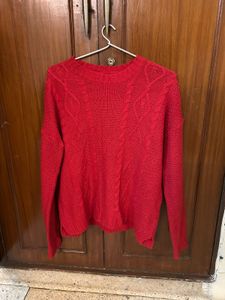 Red Cable Knit Sweater