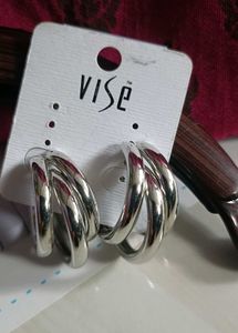Silver Tone Hoop Earrings