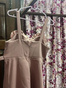 Pink Ruffle Trim Mini Dress