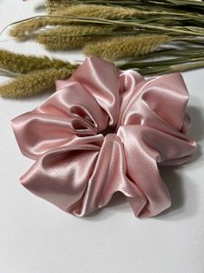 Pink Satin Scrunchie