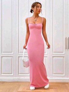 Pink Bodycon Maxi Dress🩷