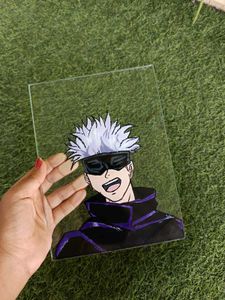 Gojo Satoru Glass Painting Hand Painted