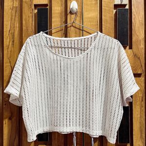 Crochet Knit Top - White