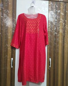 Red Printed Kurta
