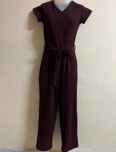 Pintrest Burgundy Jumpsuit with pockets