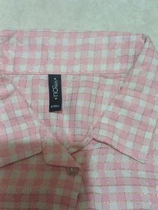 Pink Gingham Tie-Front Top