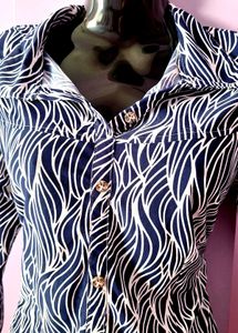 Abstract Print Button-Down Top