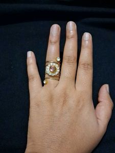 Stylish Pink Stone Ring