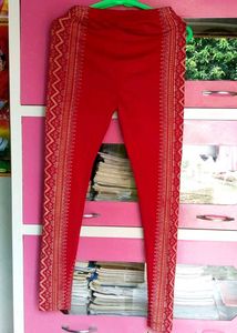 White &amp; Red Embroidered Kurti Set