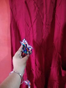 Maroon Maxi Dress with Pockets