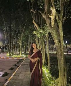 Satin Embroidered Saree