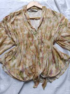 Zara Shiny Printed Top 💛