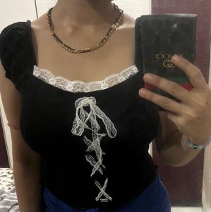 Cute Korean Lace Top